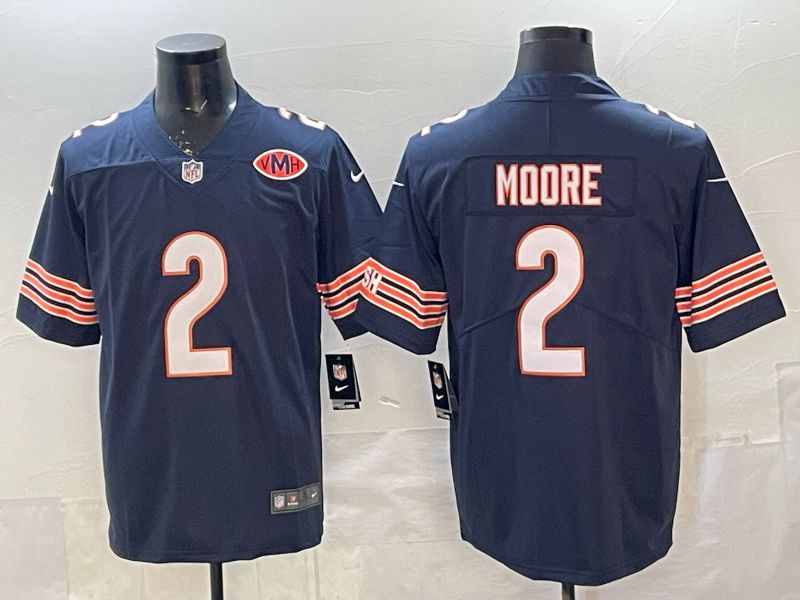 Men Chicago Bears #2 Moore Blue 2th generations 2026 Nike Limited NFL Jersey style 114